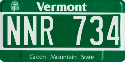 VT license plate NNR734