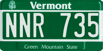 VT license plate NNR735