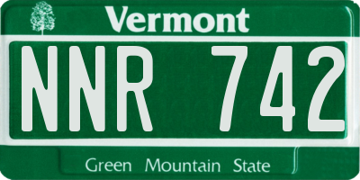 VT license plate NNR742