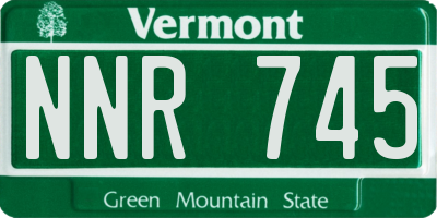 VT license plate NNR745