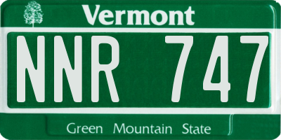 VT license plate NNR747