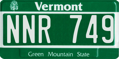 VT license plate NNR749