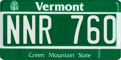 VT license plate NNR760