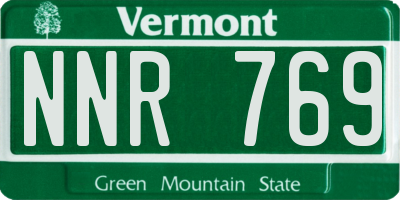 VT license plate NNR769