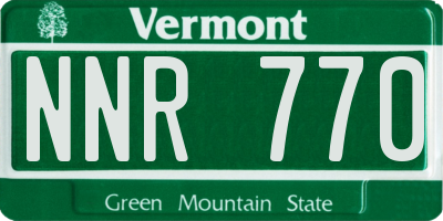 VT license plate NNR770