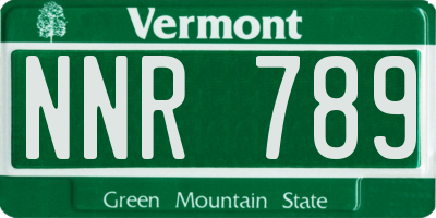 VT license plate NNR789