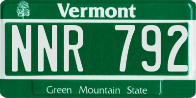 VT license plate NNR792