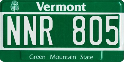 VT license plate NNR805