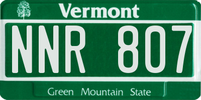 VT license plate NNR807