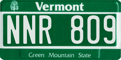 VT license plate NNR809