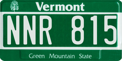 VT license plate NNR815