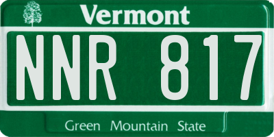 VT license plate NNR817