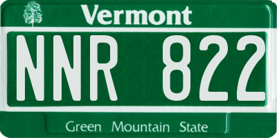 VT license plate NNR822