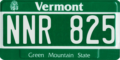 VT license plate NNR825
