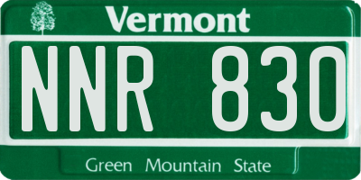 VT license plate NNR830
