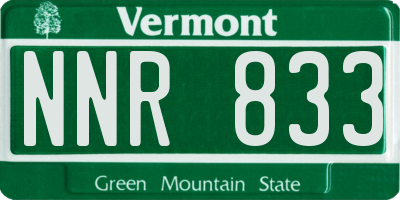 VT license plate NNR833