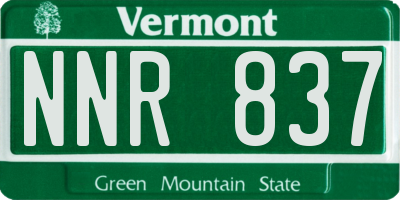 VT license plate NNR837