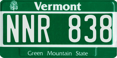 VT license plate NNR838