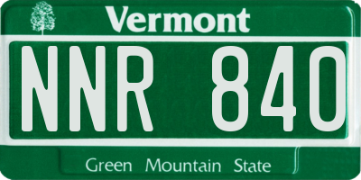 VT license plate NNR840