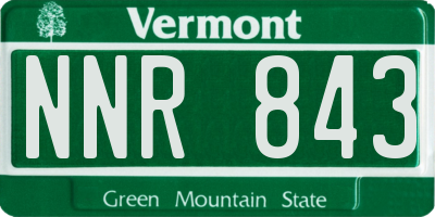 VT license plate NNR843