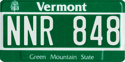 VT license plate NNR848