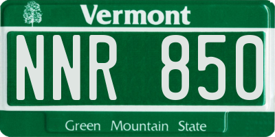 VT license plate NNR850