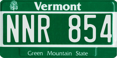 VT license plate NNR854