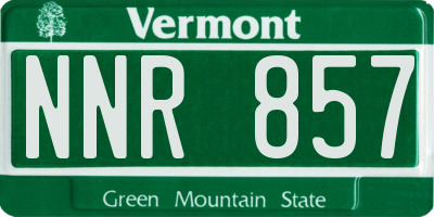 VT license plate NNR857