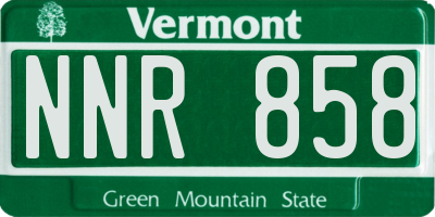 VT license plate NNR858
