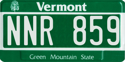 VT license plate NNR859
