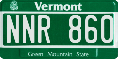 VT license plate NNR860