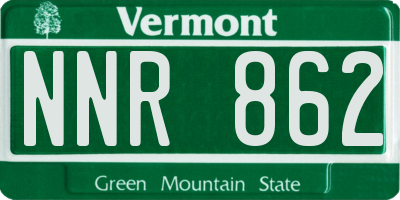 VT license plate NNR862