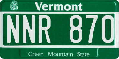 VT license plate NNR870