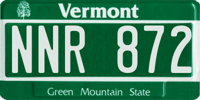 VT license plate NNR872