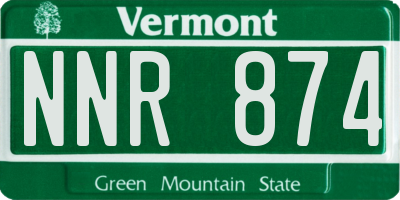 VT license plate NNR874
