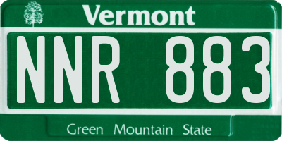 VT license plate NNR883