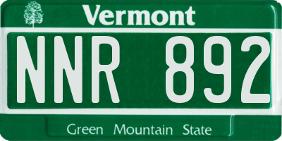 VT license plate NNR892