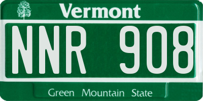 VT license plate NNR908