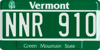 VT license plate NNR910