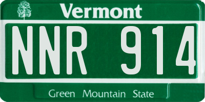 VT license plate NNR914