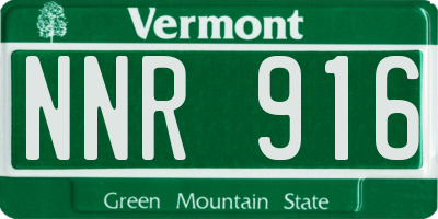 VT license plate NNR916
