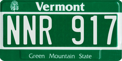 VT license plate NNR917