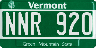 VT license plate NNR920