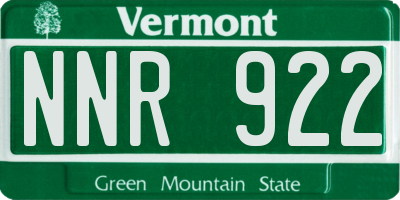 VT license plate NNR922