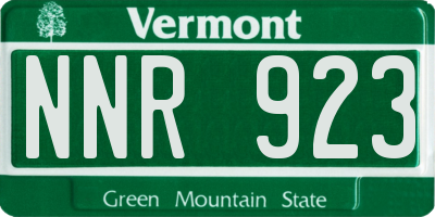 VT license plate NNR923
