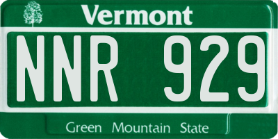 VT license plate NNR929