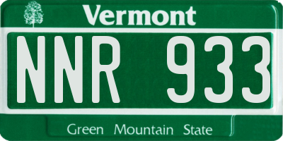 VT license plate NNR933