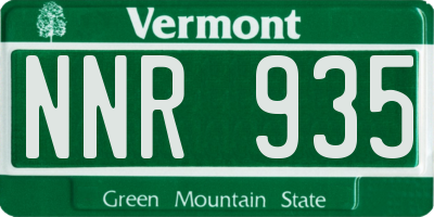 VT license plate NNR935