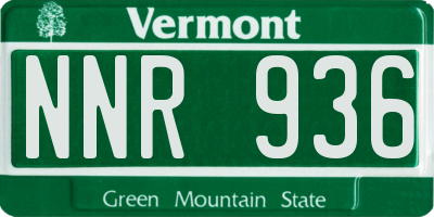 VT license plate NNR936
