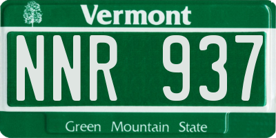 VT license plate NNR937